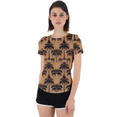 Camel Palm Tree Back Cut Out Sport Tee by Vaneshop
