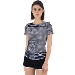 Background Pattern Geometric Design Back Cut Out Sport Tee by Vaneshop