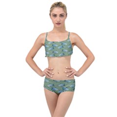 Fishes Pattern Background Theme Layered Top Bikini Set by Vaneshop