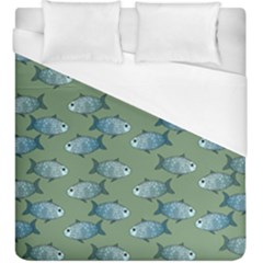 Fishes Pattern Background Theme Duvet Cover (king Size) by Vaneshop