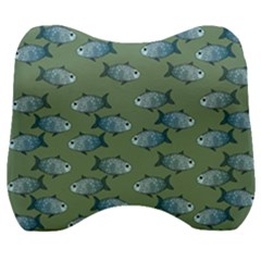 Fishes Pattern Background Theme Velour Head Support Cushion by Vaneshop