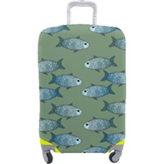 Fishes Pattern Background Theme Luggage Cover (large) by Vaneshop