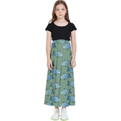 Fishes Pattern Background Theme Kids  Flared Maxi Skirt by Vaneshop