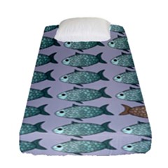 Fishes Pattern Background Theme Art Fitted Sheet (single Size)