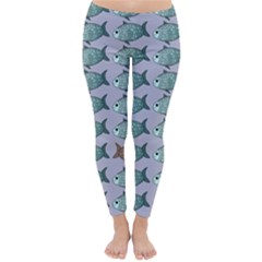 Fishes Pattern Background Theme Art Classic Winter Leggings by Vaneshop