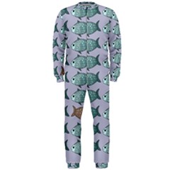 Fishes Pattern Background Theme Art Onepiece Jumpsuit (men) by Vaneshop