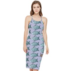 Fishes Pattern Background Theme Art Bodycon Cross Back Summer Dress