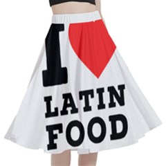I Love Latin Food A-line Full Circle Midi Skirt With Pocket