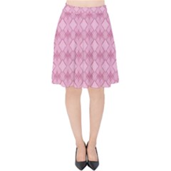 Pattern Print Floral Geometric Velvet High Waist Skirt