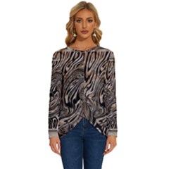 Zebra Abstract Background Long Sleeve Crew Neck Pullover Top by Vaneshop