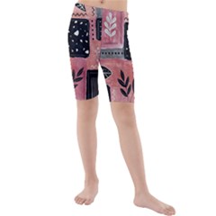 Floral Wall Art Kids  Mid Length Swim Shorts by Vaneshop