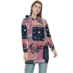 Floral Wall Art Women s Long Oversized Pullover Hoodie by Vaneshop