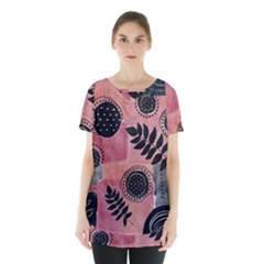 Abstract Pattern Floral Wall Art Skirt Hem Sports Top by Vaneshop