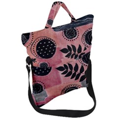 Abstract Pattern Floral Wall Art Fold Over Handle Tote Bag by Vaneshop