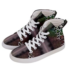 Leopard Animal Shawl Honeycomb Men s Hi-top Skate Sneakers by Vaneshop