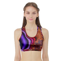 Colorful Piece Abstract Sports Bra With Border