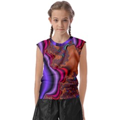 Colorful Piece Abstract Kids  Raglan Cap Sleeve Tee