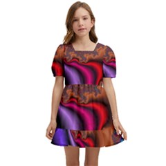 Colorful Piece Abstract Kids  Short Sleeve Dolly Dress by Vaneshop
