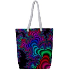 Abstract Piece Color Full Print Rope Handle Tote (small) by Vaneshop