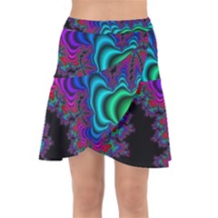 Abstract Piece Color Wrap Front Skirt by Vaneshop