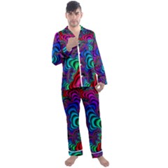 Abstract Piece Color Men s Long Sleeve Satin Pajamas Set by Vaneshop