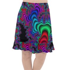 Abstract Piece Color Fishtail Chiffon Skirt