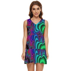 Abstract Piece Color Tiered Sleeveless Mini Dress by Vaneshop