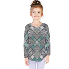 Mandala Decoration Flora Floral Flower Kids  Long Sleeve Tee