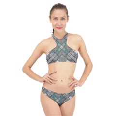 Mandala Decoration Flora Floral Flower High Neck Bikini Set by Vaneshop