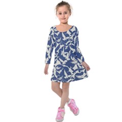 Bird Animal Animal Background Kids  Long Sleeve Velvet Dress