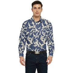 Bird Animal Animal Background Men s Long Sleeve Pocket Shirt 