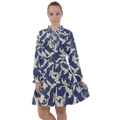 Bird Animal Animal Background All Frills Chiffon Dress