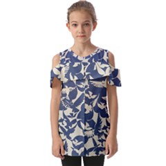 Bird Animal Animal Background Fold Over Open Sleeve Top