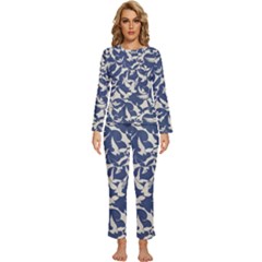 Bird Animal Animal Background Womens  Long Sleeve Lightweight Pajamas Set