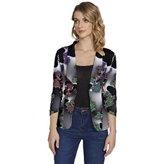 Piece Graphic Women s One-Button 3/4 Sleeve Short Jacket