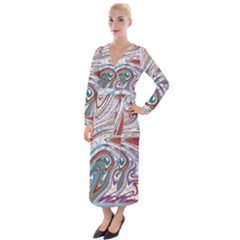 Abstract Background Ornamental Velvet Maxi Wrap Dress by Vaneshop