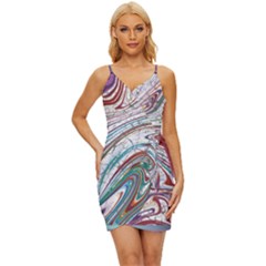 Abstract Background Ornamental Wrap Tie Front Dress