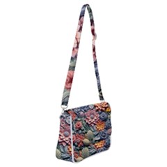 3d Flower Bloom Embossed Pattern Shoulder Bag With Back Zipper