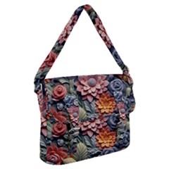 3d Flower Bloom Embossed Pattern Buckle Messenger Bag by Vaneshop