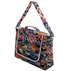 3d Flower Bloom Embossed Pattern Box Up Messenger Bag