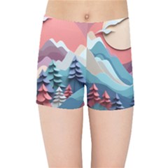 Paper Art Pastel Kids  Sports Shorts by Vaneshop