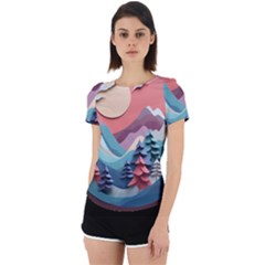 Paper Art Pastel Back Cut Out Sport Tee by Vaneshop