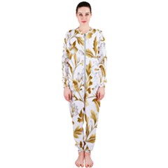 Flowers Gold Floral Onepiece Jumpsuit (ladies) by Vaneshop