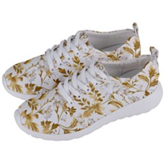 Flowers Gold Floral Men s Lightweight Sports Shoes by Vaneshop