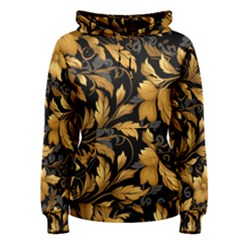 Flower Gold Floral Women s Pullover Hoodie by Vaneshop