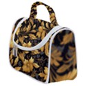 Flower Gold Floral Satchel Handbag View1