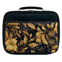 Flower Gold Floral Lunch Bag by Vaneshop