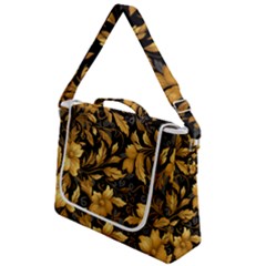 Flower Gold Floral Box Up Messenger Bag