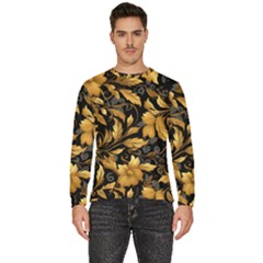 Flower Gold Floral Men s Fleece Sweatshirt by Vaneshop