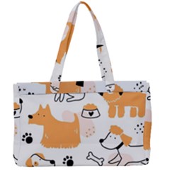 Seamless Pattern Of Cute Dog Puppy Cartoon Funny And Happy Canvas Work Bag by Wav3s